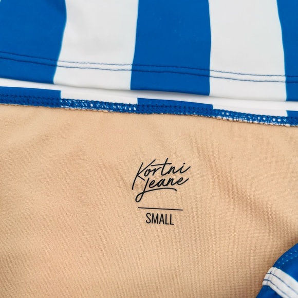 Kortni Jeane 2 piece striped Swimsuit Racerback top and bottoms. - Picture 2 of 7